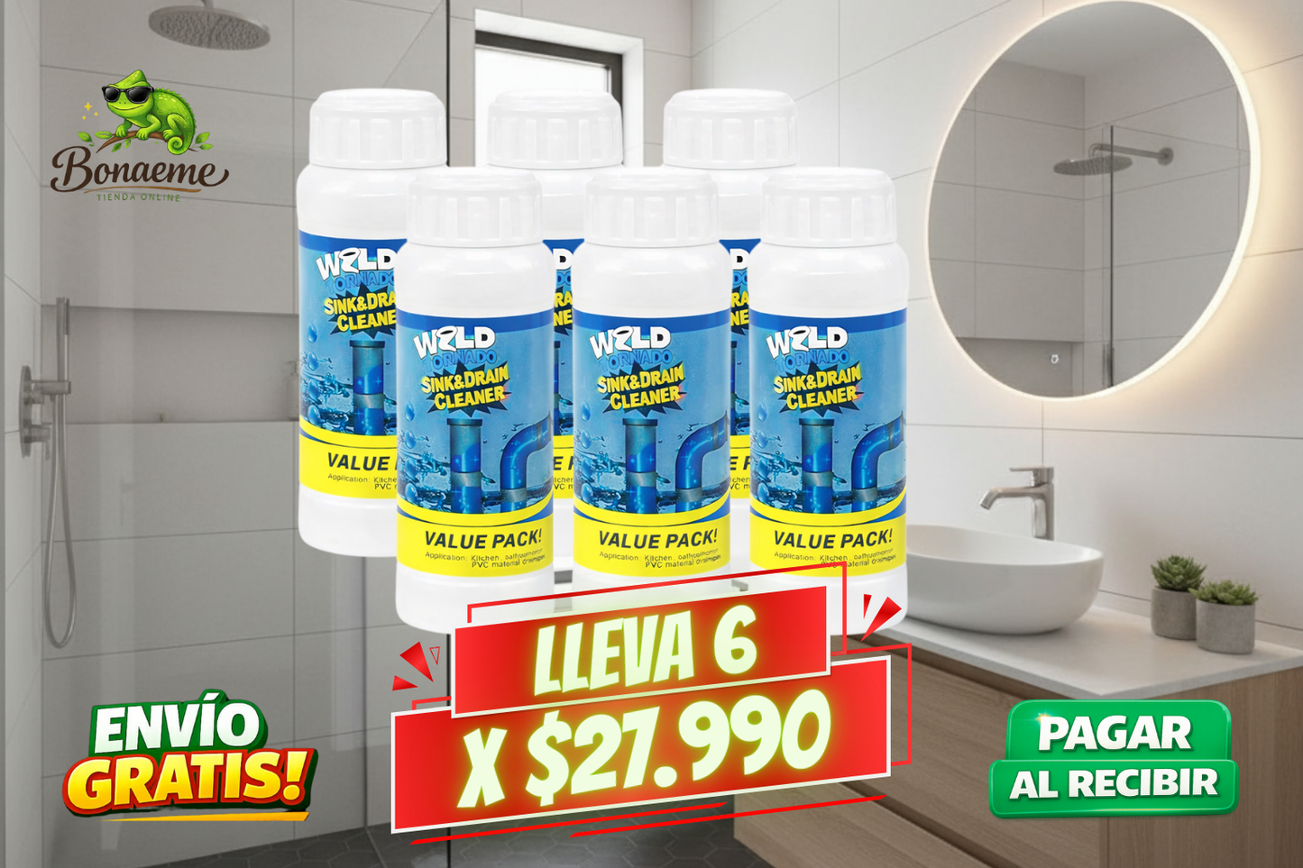 Polvo Limpiador De Drenaje PACK 3 UNIDADES